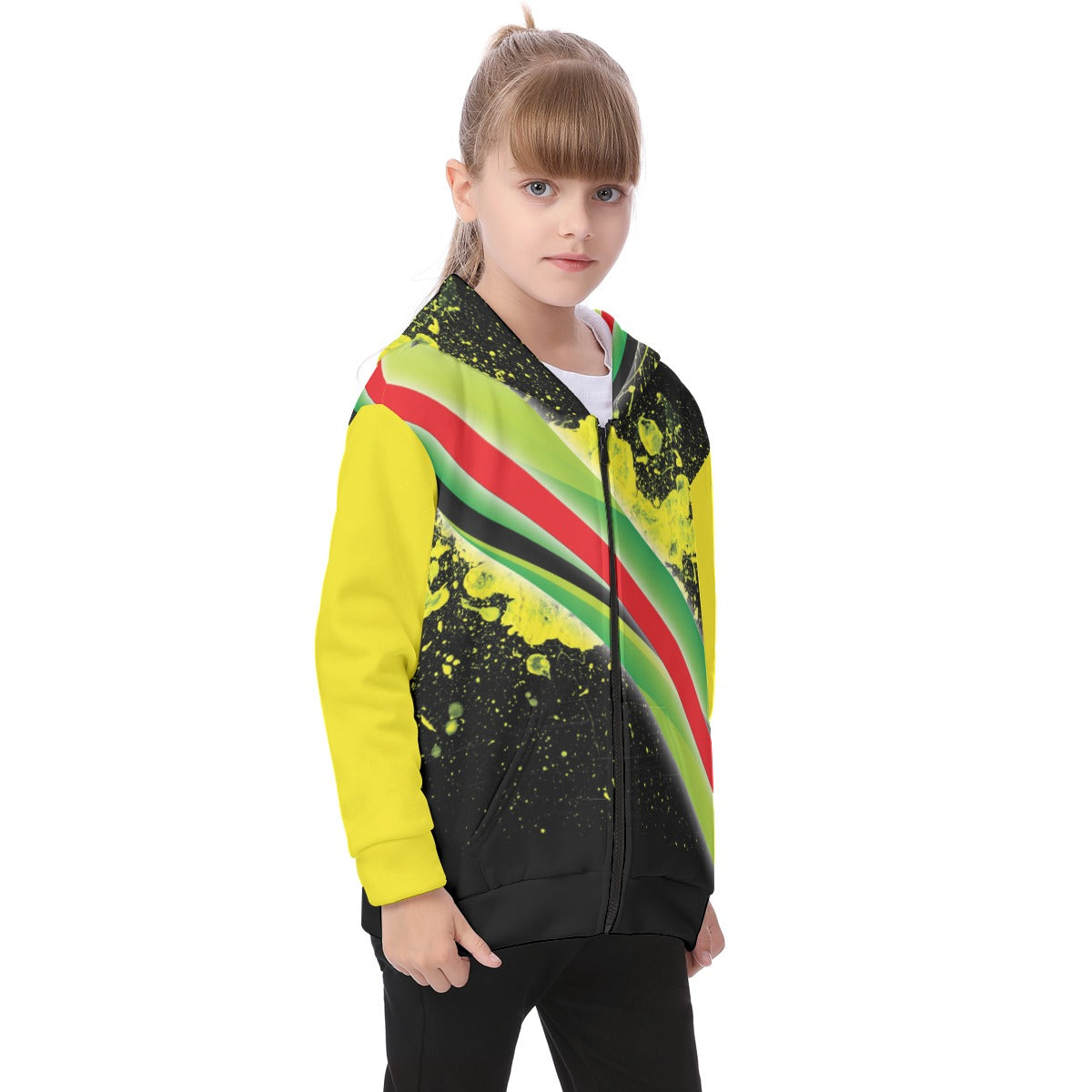 All Over Youth Zip Up Hoodie (HEAVY FLEECE - Cut & Sew)