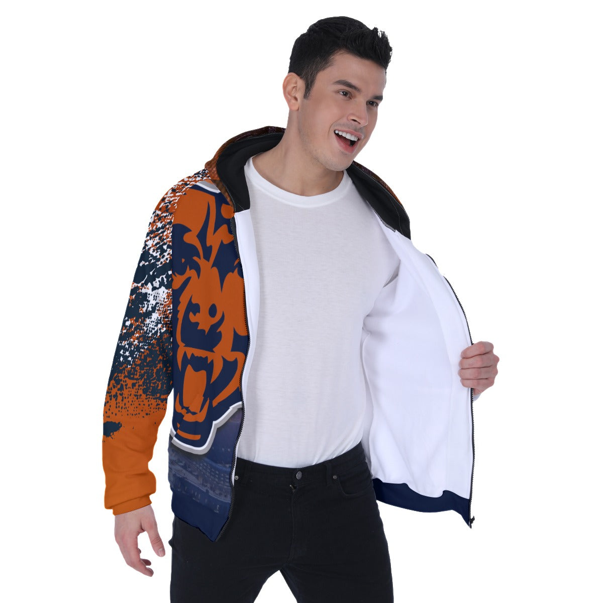 All Over Ragland Zip Up Hoodie (Heavy Fleece)