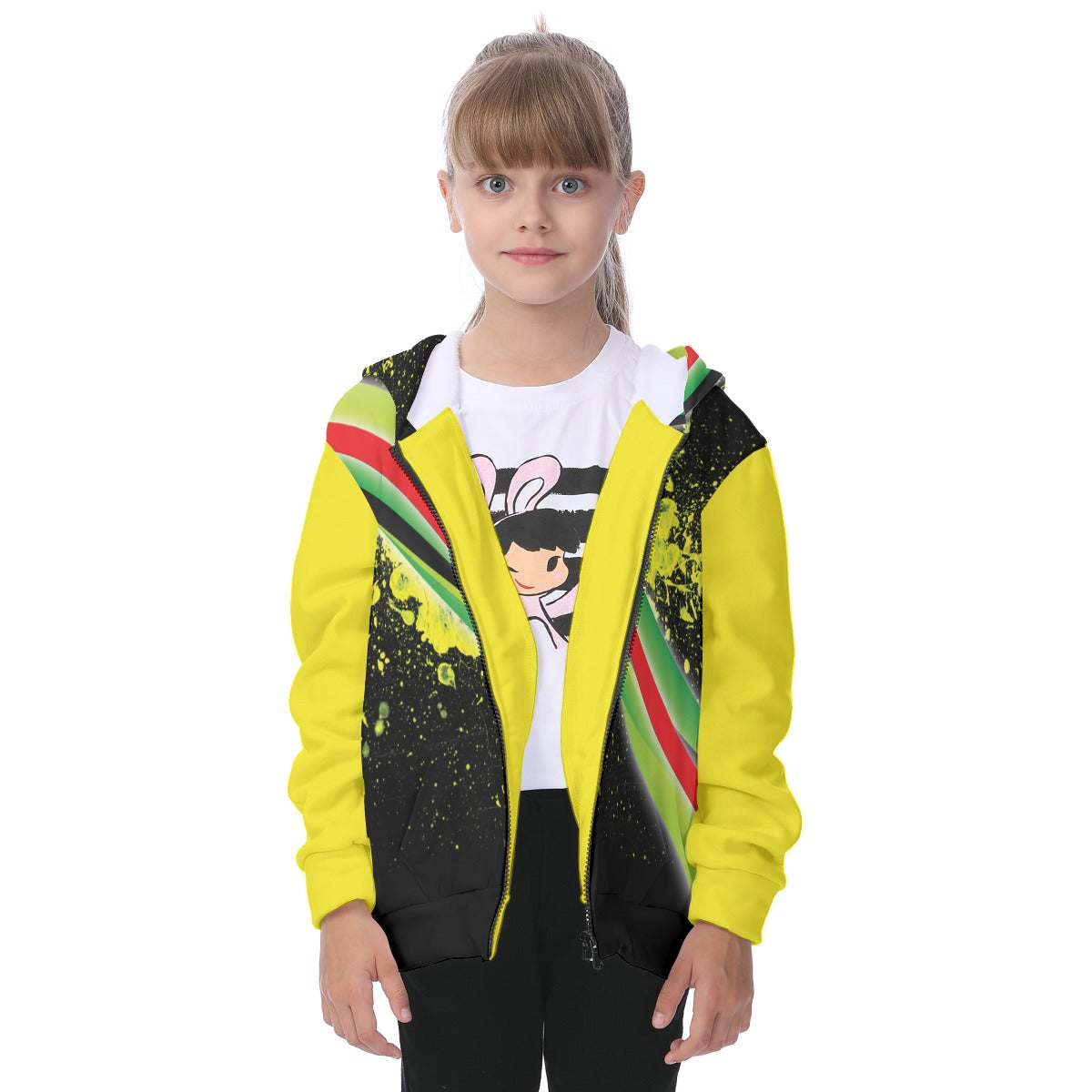 All Over Youth Zip Up Hoodie (HEAVY FLEECE - Cut & Sew)