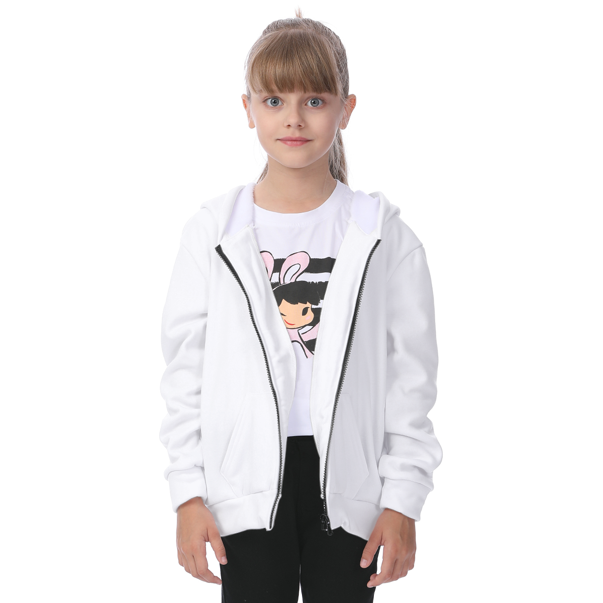 All Over Youth Zip Up Hoodie (HEAVY FLEECE - Cut & Sew)